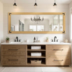 Full Length Mirror with Wooden Frame, 65"X24" Solid Wood Standing Floor Mirror for Farmhouse, Bathroom, Bedroom, Hanging or Leaning Wall-Mounted(Natural)