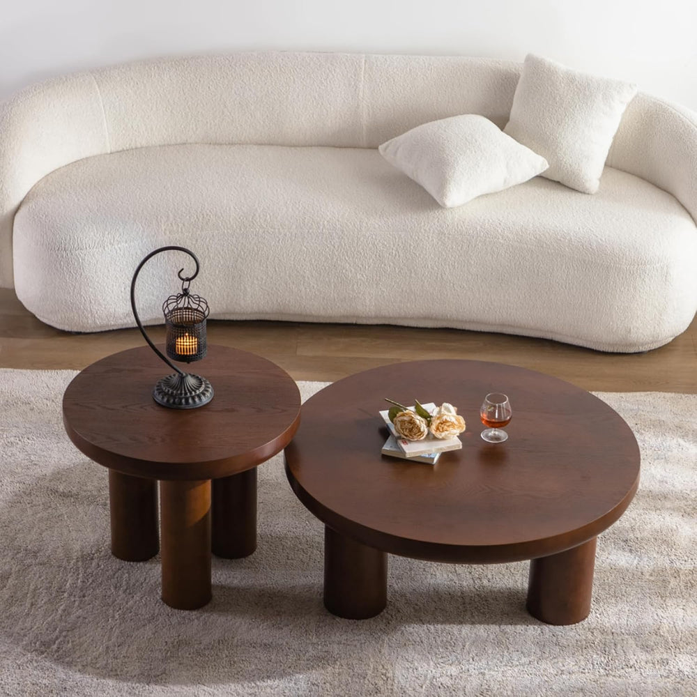 24" Walnut End Table, Simple End Table, Handcrafted Solid Round Table fo...