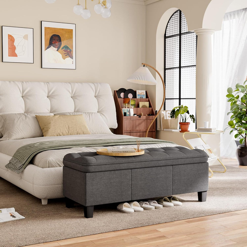 YESHOMY 47 Inches Ottoman with Storage, Storage Bench with Legs, Ottomans for...