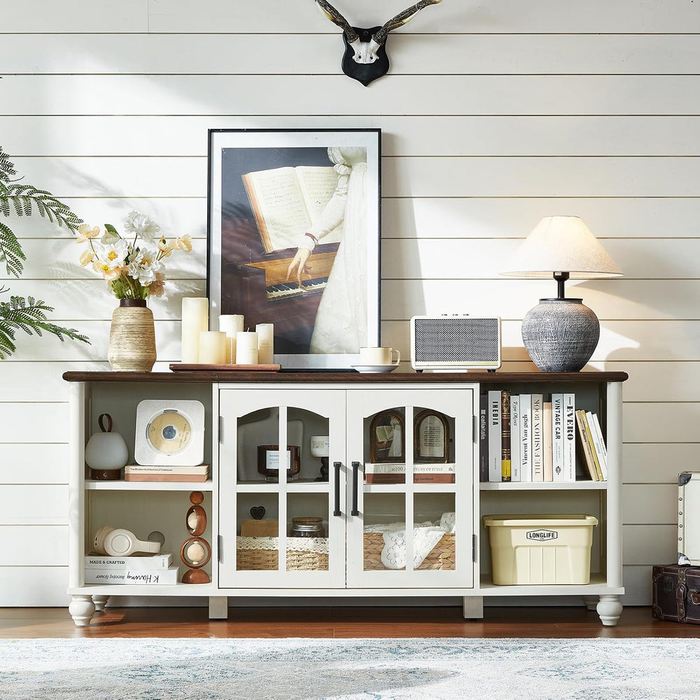 RWYHG Farmhouse TV Stand for 60 in TV, Entertainment Center for Living Room |...