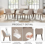 COLAMY Upholstered Dining Chairs Set of 2, Modern Fabric Dining Room Kitchen Side Chair with Padded Seat and Wood Legs for Restaurant/Cafe, Camel
