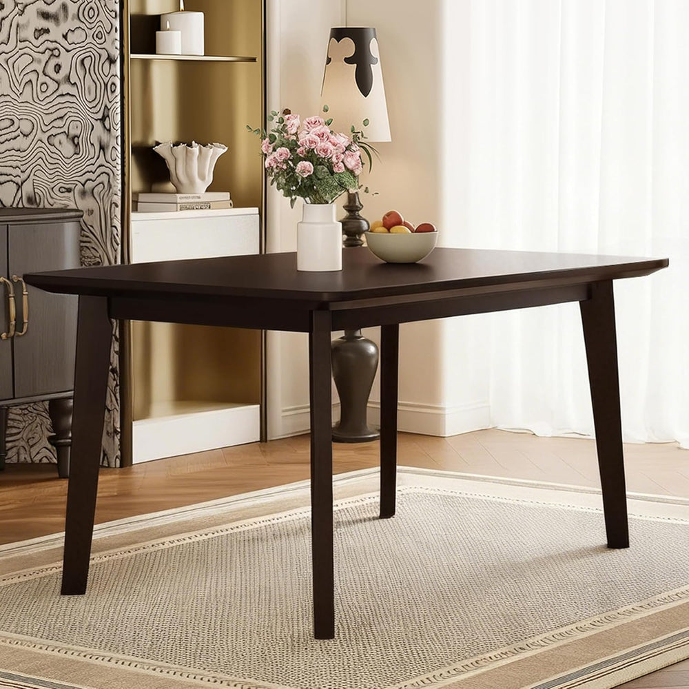 Merax Merax Farmhouse 47" Rectangular Dining Table, Solid Wood Kitchen T...