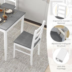 NAFORT 5 Piece Dining Table Set for 4, Farmhouse Solid Wood Kitchen Table Chairs Set of 4, Mid-Century Modern Dinette Set w/Rubber Wood Legs, Dining Room Table and 4 Chairs for Kitchen
