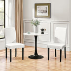 Yaheetech Dining Chairs Set of 2 Faux Leather Modern Dining Room Chairs with Rubberwood Legs and Padded Seat for Kitchen/Living Room/Restaurant, White