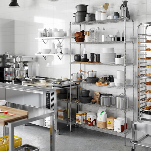 14" Deep x 48" Wide x 86" Height Wire Shelving Kit | 6-Tier | NSF Commercial Storage Rack Unit
