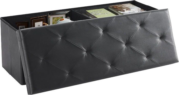 DUMOS 43 Inch Folding Storage Ottoman Bench, Large Ottoman with Storage