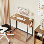 WOHOMO Folding Desk for Small Spaces, 31.5 Inch Foldable Computer Desks, Small Desk for Home Office, Study, Bedroom, Space Saving Writing Work Computer Table, Easy to Fold, Rustic Walnut