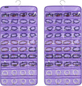 80 Pockets Hanging Jewelry Organizer for Holding Jewelries Dual-Sided Accessory Display Holder for Earrings Bracelets Rings (80 Pockets-Purple)