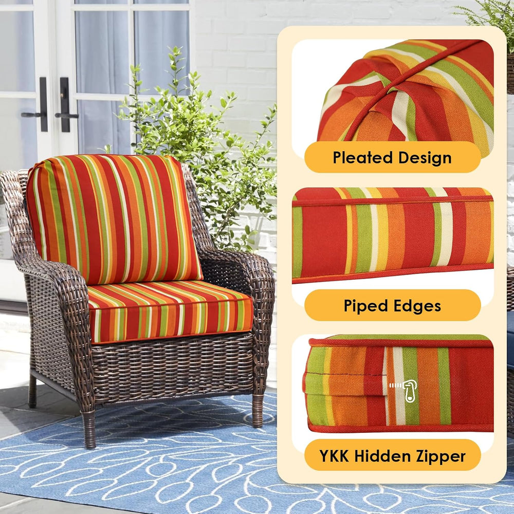 Outdoor Cushions for Patio Furniture Set of 2, 24"x24" Water Repell...