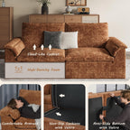 EASE MOOSE Boneless Couches for Living Room, 147" U Shaped Couch, Brown | Modular Sectional Sofa, No Assembly, Pet-Friendly Chenille Fabric, Oversized Deep Seat, Removable Covers, Anti-slip Bottom