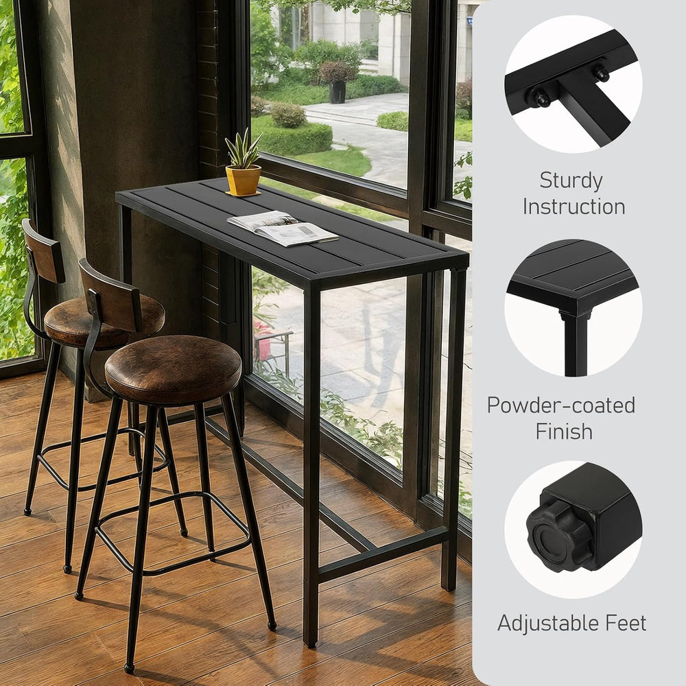 Outvita Outdoor Bar Table, Heavy Duty 40" Metal Table for Balcony Bistro
