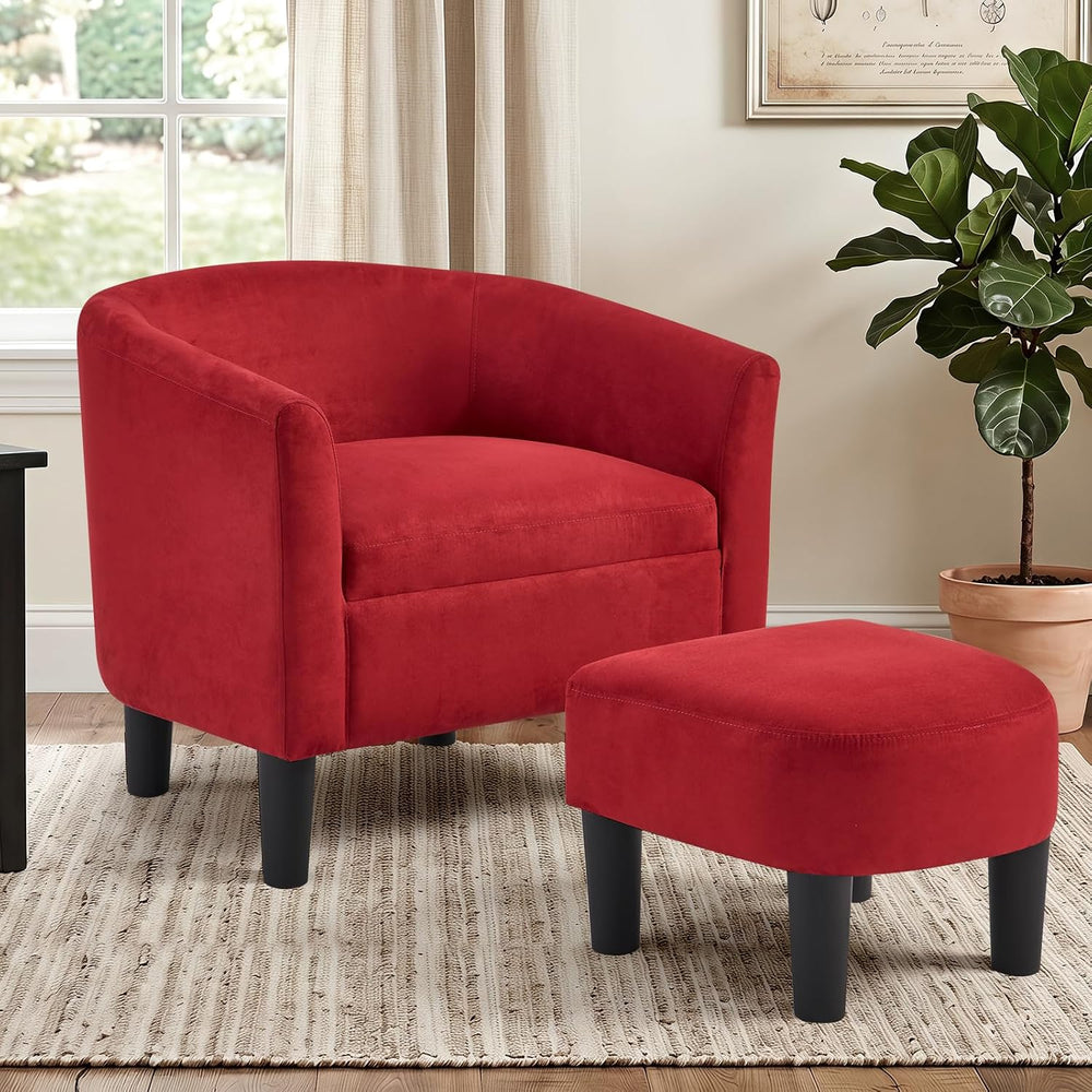INZOY Oversized Accent Chair with Ottoman, 23.2" W Oversized Club Chair ...