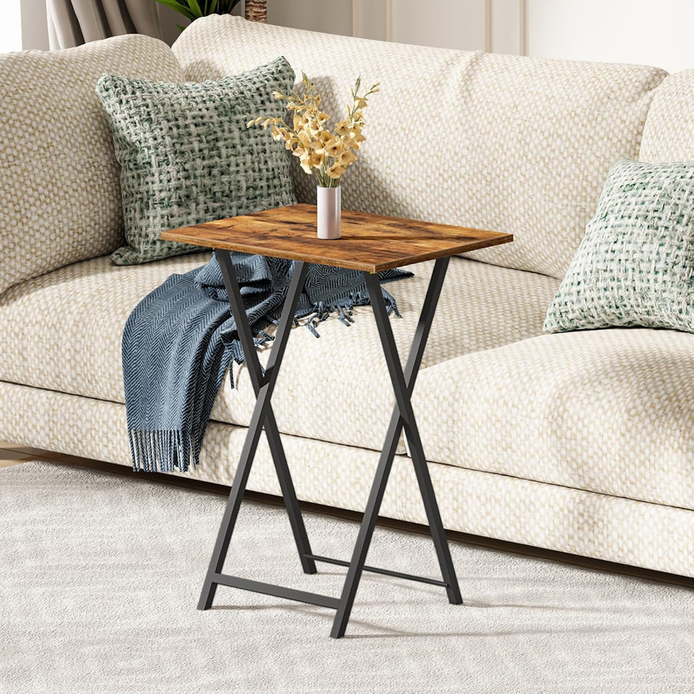 HOOBRO Folding TV Table, TV Tray, Stable Snack Table for Small Space, Portabl...