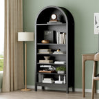 70" Tall Arched Shoe Cabinet, 7-Tier Shoe Rack with 3 Adjustable Shelves, Large Freestanding Shoe Organizer for Entryway, Closet, Hallway, Living Room (Midnight Black)