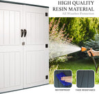 Outdoor Storage Cabinet, 52 Cu ft Resin Storage Box for Patio Garden Yard - Weatherproof Outdoor Storage Shed for Tools Pool Supplies - Lockable Vertical Storage Shed