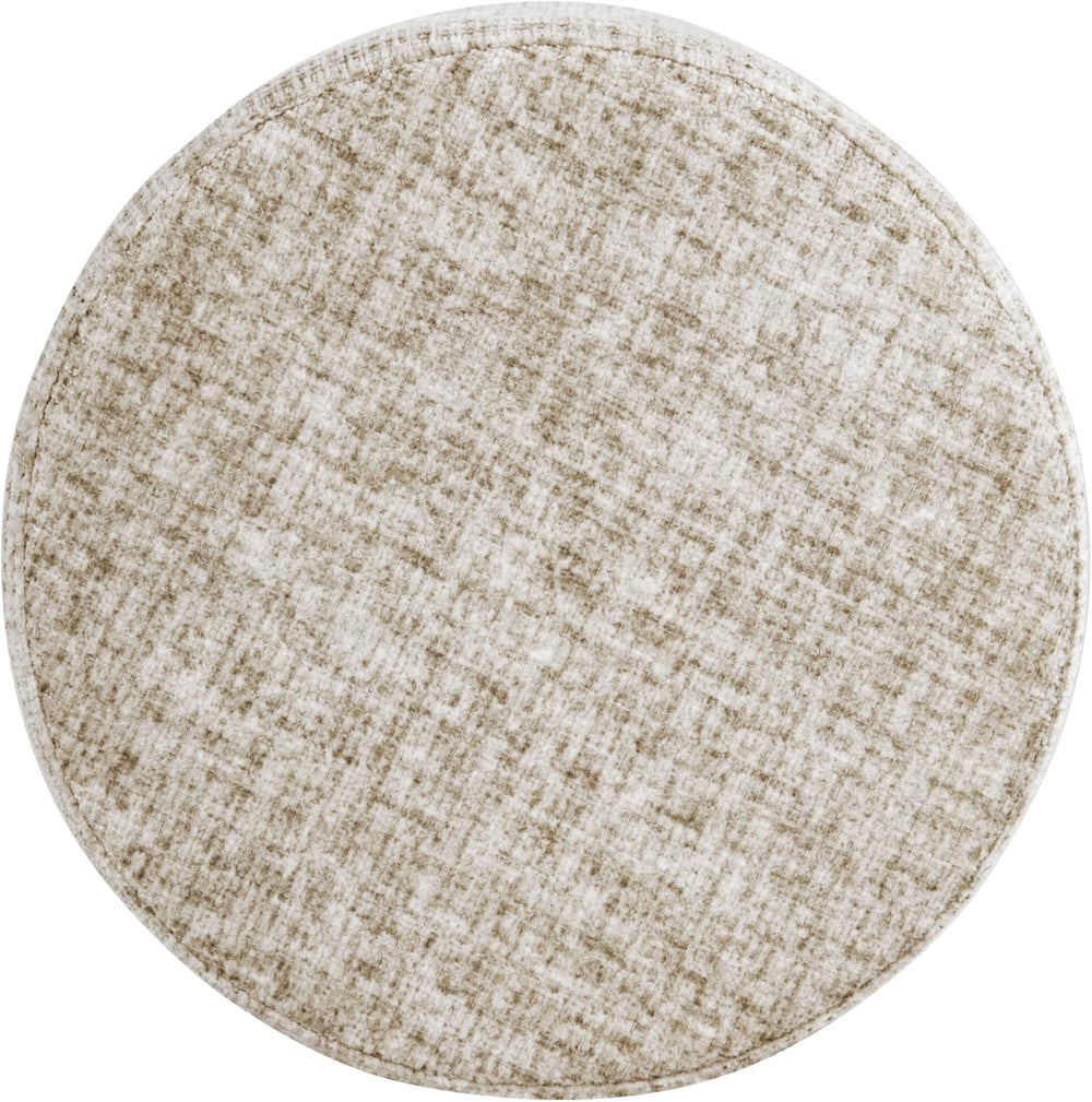 HomePop 19" Round Storage Ottoman - Cream Textural Woven