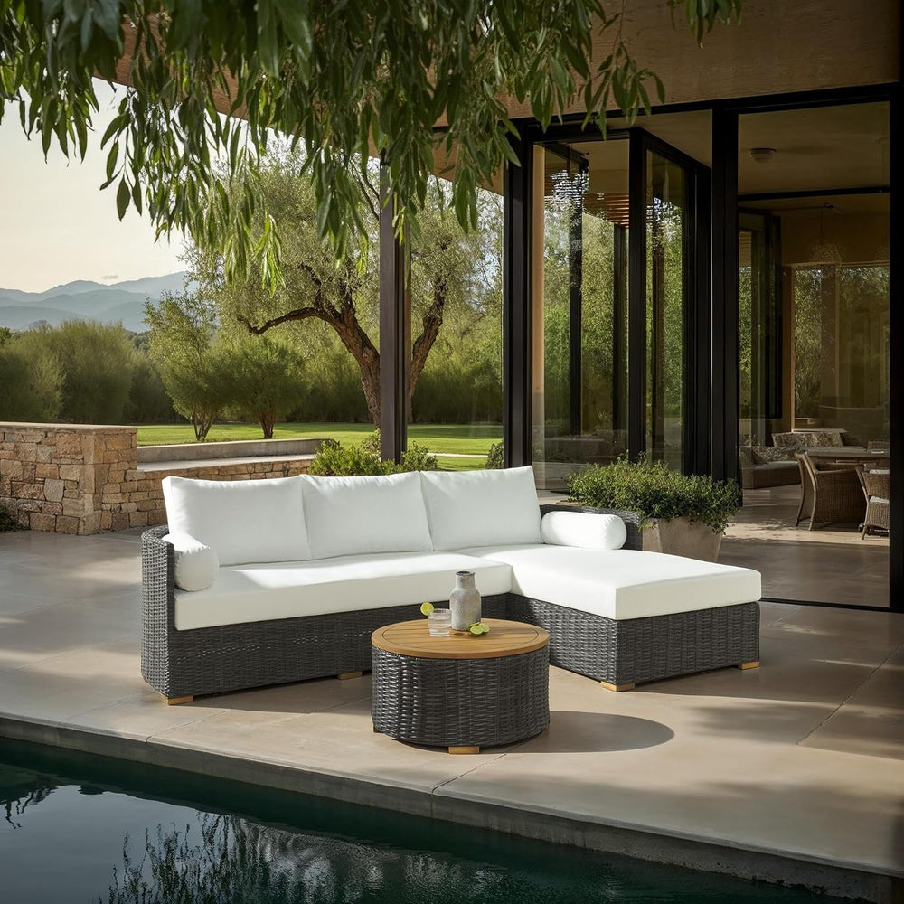 SAFAVIEH Couture Collection Anguilla Dark Grey Faux Wicker Indoor/Outdoor Sto...