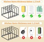 2-Pack Medium Black Cutting Board Racks, Kitchen Cabinet Organizer, 5 Tiered Shelves for Baking Trays, Cutting Boards, Cookie Sheets, Muffin Pans