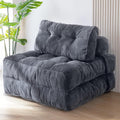 MAXYOYO Folding Sofa Bed, Convertible Chair with Pillow Foldable Couch with Back Support, Portable Fold Out Chair Bed Comfy Floor Sofa Lounge for Living Room Bedroom, Dark Grey, Single