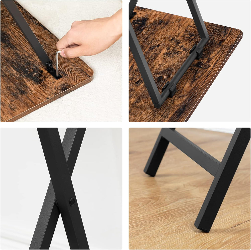 HOOBRO Folding TV Tray Table, TV Trays for Eating Set of 4 with Stand, Foldin...