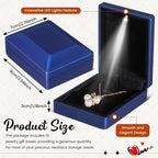 Landical 10 Pcs Pendant Necklace Box with LED Light Velvet Necklace Case for Pendant Bracelet Ring Earring, Jewelry Storage(Blue)