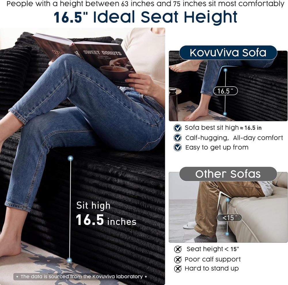 108” Modular Sectional Sofa, Right Facing Chaise (Sitting: Chaise on Your Rig...