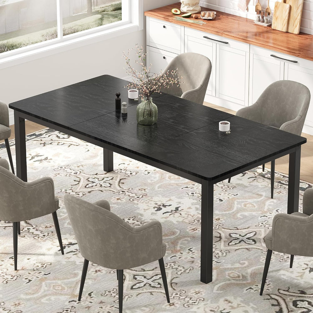 Garvee 79 in Dining Table for 6, Farmhouse Wooden Kitchen Tables for Family, ...