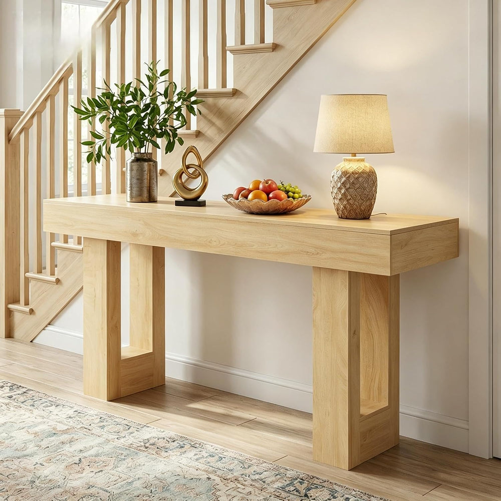 DUMOS 63" Long Narrow Farmhouse Console Table for Entryway | Entryway Ta...
