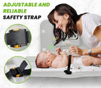 Alpine Wall Mounted Baby Changing Station - Horizontal Baby Changing Table Foldable Diaper Tables with Safety Strap for Commercial Bathroom, ADA Complaint (Hardware Included) White Gray