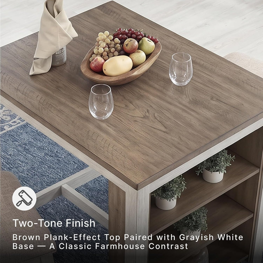 Signature Design by Ashley Skempton 3-Piece Counter Height Dining Table Set |...