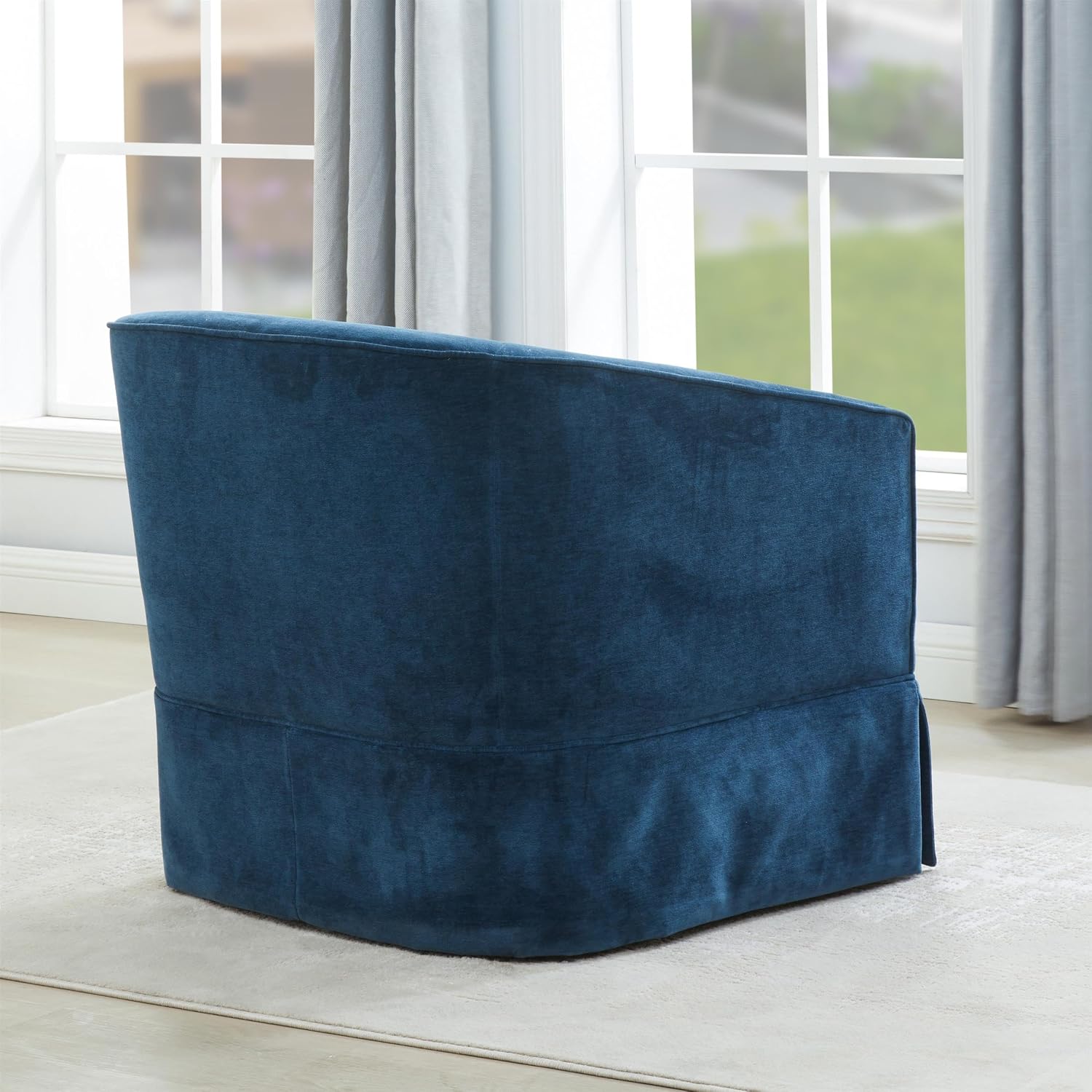 Elm Skirted Swivel Chair (Baltic Blue)