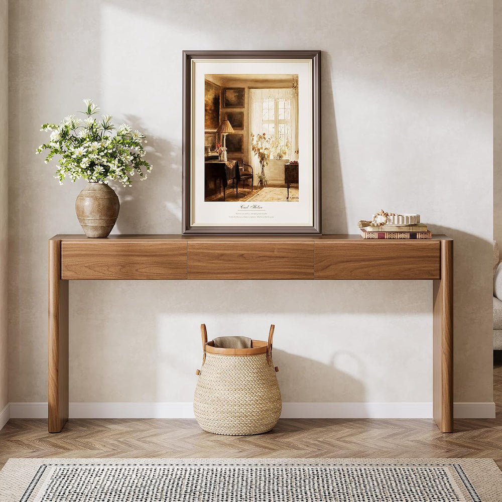 Tribesigns Console Table with 3 Drawers, 70.9" Wooden Entryway Table Beh...