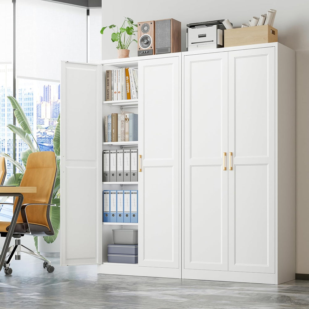 71"Tall Metal Kitchen Pantry Storage Cabinet with Doors& 4 Shelves |...