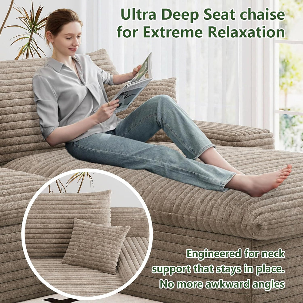 107" Cloud Couch Modular Sectional Sofa for Living Room, U-Shape Couch w...
