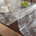 Warmstar Floral Table Protector 24 x 48 Inch, 1.5mm Thick Plastic Table Cover, Waterproof Dining Tabletop Protector Rectangle Vinyl Tablecloth PVC Desk Pad Mat for Kitchen, Wooden Table,Peony