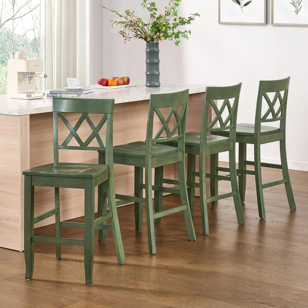 DUHOME 24'' Counter Height Barstools Set of 4, Wood Barstools with Fo...