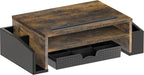 Simple Houseware Desk Monitor Stand Riser with Adjustable Organizer Tray, Rustic Brown
