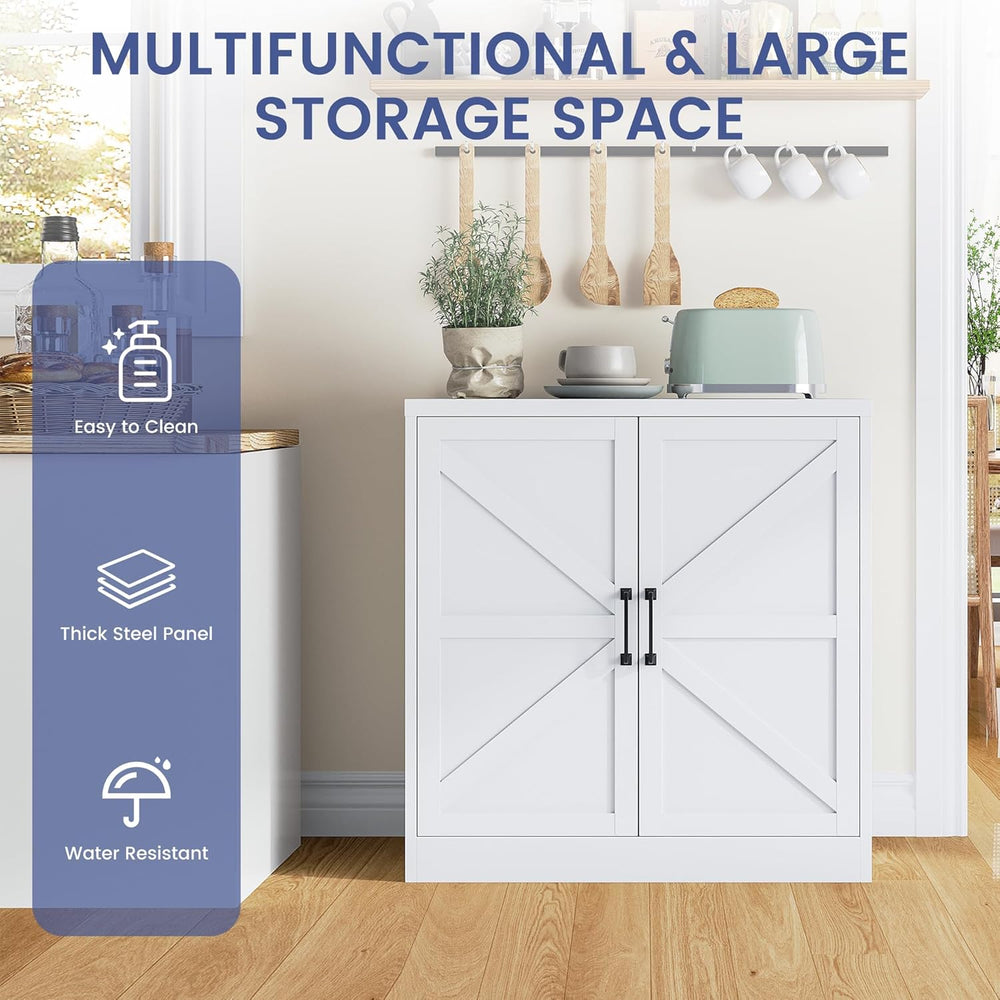 36" Metal Storage Cabinet, Farmhouse Kitchen Storage Cabinet with Doors ...