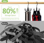 Belt Hanger, Rotatable Belt Organizer Rack for Closet Sturdy Max 24 Belts Storage with 8 Hooks, Hanging Space Saving Closet Organizers for Belts Holder, Black