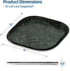 Vanity Decorative Tray, 12" x 12" Green Marble Pattern Perfume Tray, Bathroom Tray Countertop Organizer for Soap Towel, Jewelry, Candle
