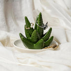 Aloe Ring Holder Ceramic Ring Dish, Jewelry Holder Dish Trinket Tray For Rings Earrings Trinkets Organizer, Christmas Birthday Bridesmaid Gifts for Women