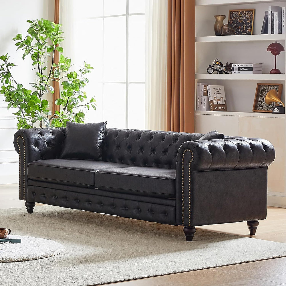 2 Piece Living Room Sofa Set,High-Tech Fabric Button Tufted Couch and Lovesea...