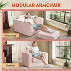 WLIVE Compact Bean Bag Chair, Single Foam Couch Chair, for Dorm Bedroom Kids Playroom, Teen Adult, Pink