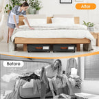 Under Bed Storage with Wheels 2Pack Storage Containers with Clear Window&Label Under Bed Drawers Rolling Under Bed Storage for Clothes,Shoes, Blankets (30.71 x 16.93 x 6.69 in, Dark Grey)
