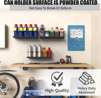 4 Pack Wall-Mounted Spray Bottle Holder, Aerosol Spray Can Holder Storage Rack, Heavy-Duty Paint Bottle Organizer With 20 Holes, Steel Black Spray Rack for Garage, Shop, Home or Tool Trailer