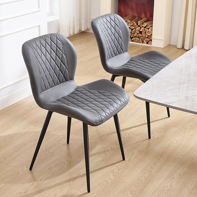 Dining Chairs Set of 2, Comfy Modern Dining Chairs with Thick Cushions, Uphol...