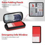 Hard Shell Insulin Cooler Travel Case with 2 Ice Pack, Shock Absorption Insulated Diabetic Medication Organizer Carrying Bag with Extra Pouch for Insulin Pen and Other Diabetic Supplies, Red