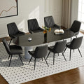 Modern Dining Chairs Set of 8,Upholstered Dining Room Chairs with Thick Cushions,Fabric Comfy Dining Chairs with Metal Legs for Dining Room Black