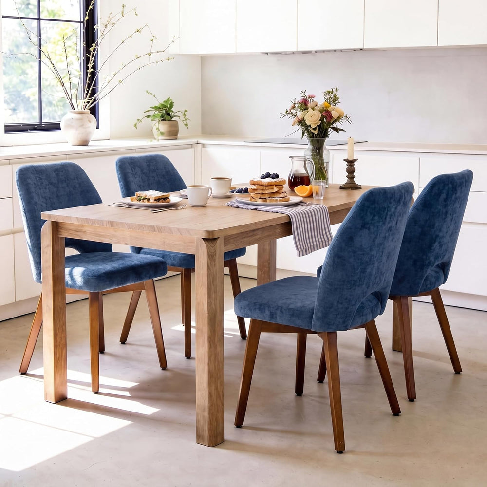 Dining Chairs Set of 4, Upholstered Kitchen Chairs, Blue