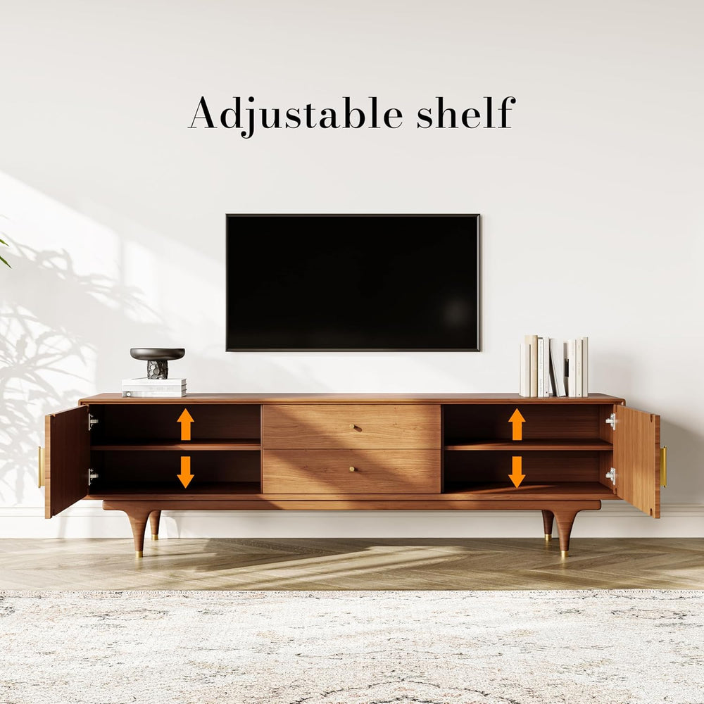 POVISON TV Stand with Storage, 78.74" Mid Century Modern TV Stand for Li...